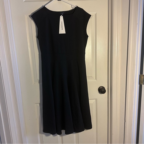 Lands End Lighthouse Sleeveless Dress Women's Medium Black Fit & Flare - Picture 1 of 6